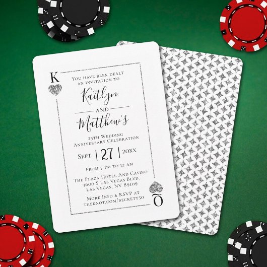 Monogram Spelen Kaart 25e bruiloft Jubileum