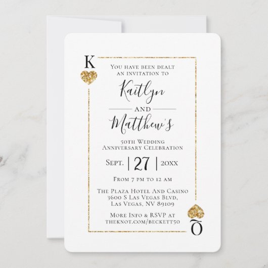 Monogram Spelen Kaart 50ste bruiloft Jubileum (Voorkant)