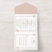 Monogram Spelen Kaart bruiloft echte Folie geperst All In One Uitnodiging (Binnenkant)