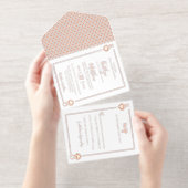 Monogram Spelen Kaart bruiloft echte Folie geperst All In One Uitnodiging (Uittrekbaar)