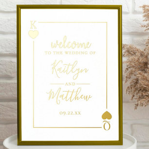 Monogram Spelen Kaart Wedding Folie Afdrukken