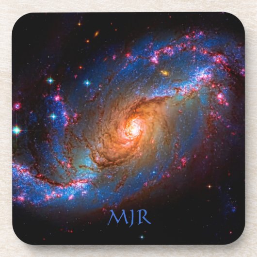 Monogram Spiral Galaxy NGC 1672 Bier Onderzetter (Voorkant)