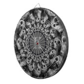 Monogram Spooky Skulls Abstract zwart-wit Dartbord (Voorkant Rechts)