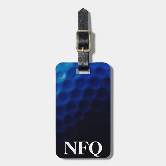 Monogram Sport Blue Golf Ball Bagage Reizen Bagagelabel (Voorkant verticaal)