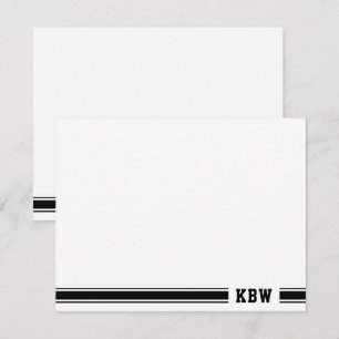 Monogram Sporty Band Zwart & Wit Notitiekaart Notitiekaartje