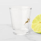 Monogram springen herten goud shot glas (Links)