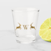 Monogram springen herten goud shot glas (Voorkant)