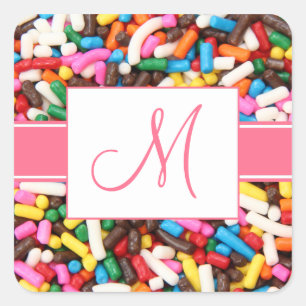 Monogram Sprinkles Stickers