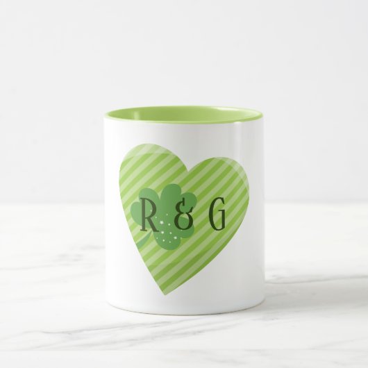 Monogram St. Patrick's Stripes hart Mok (Midden)