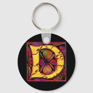 Monogram: Staingglas D Sleutelhanger