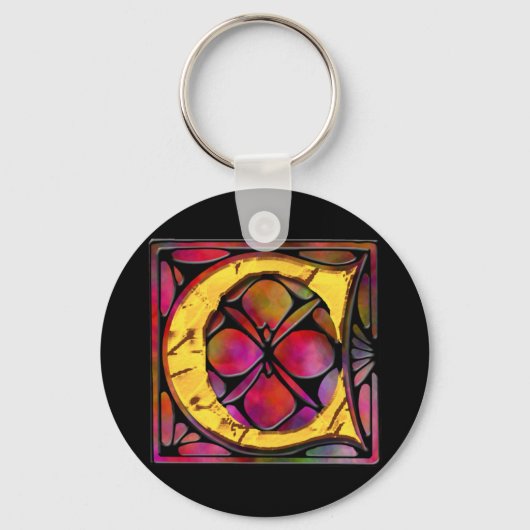 Monogram: Stainglass C Sleutelhanger (Voorkant)