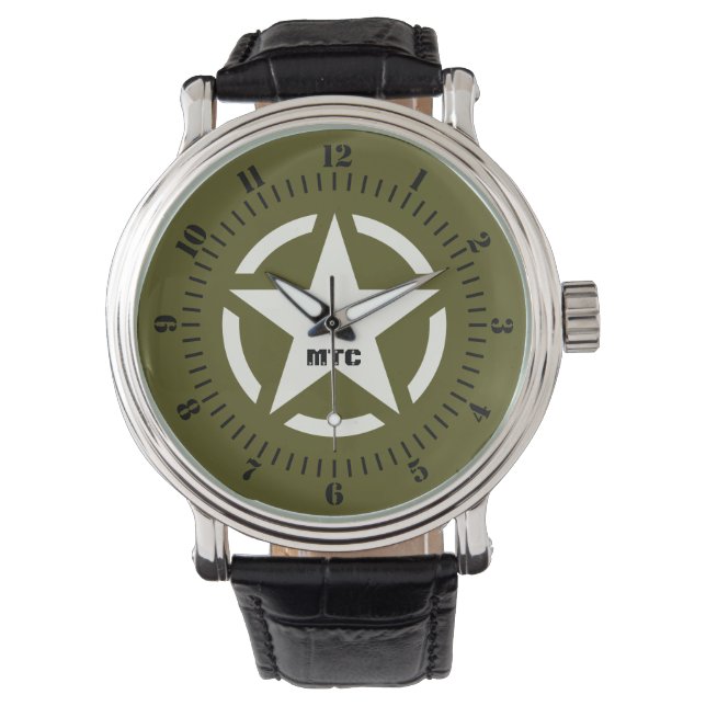 Monogram Star  Decal Khaki Green Horloge (Voorkant)
