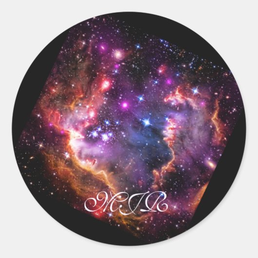 Monogram Starry Wingtip van Small Magellanic Cloud Ronde Sticker (Voorkant)