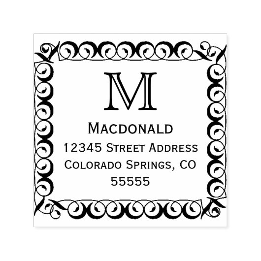 Monogram Stempel - Zelfinkende Adresstempel (Design)