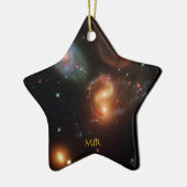 Monogram Stephans Quintet deep space sterrenstelse Keramisch Ornament (Links)