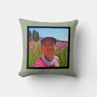 MONOGRAM stevig grijs en wit toevoegen instagramfo Kussen