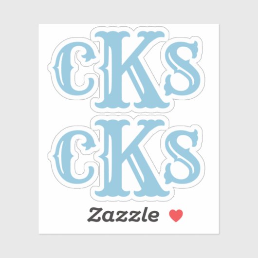 Monogram Stickers | Moderne Westerne Initialen lab (Vel)