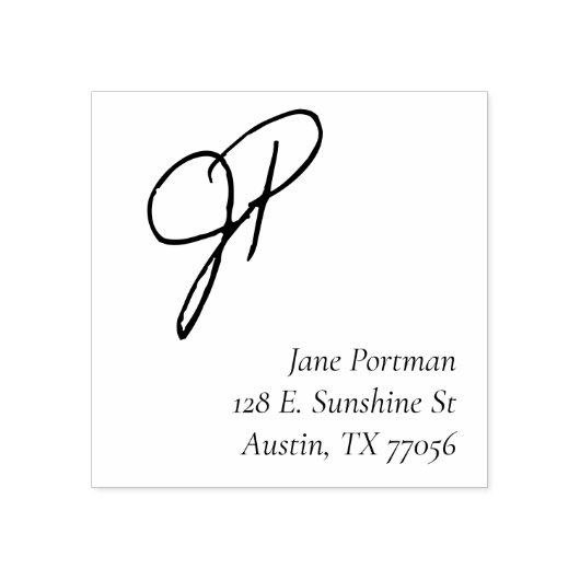 Monogram Stijl | Casual Chic Retouradres Sticker Rubberstempel (Afrduk)