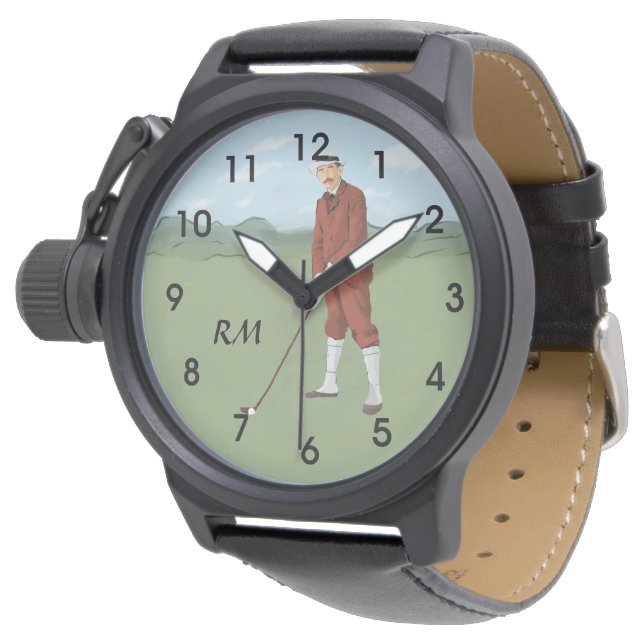 Monogram  Stijl Golfer Horloge (Gekanteld)