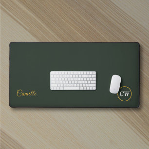 Monogram Stijlvol Goud & Bosgroen Bureaumat