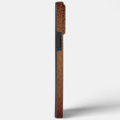 Monogram stijlvol goudschrift, bruin leder Case-Mate iPhone case (Achterkant / Rechts)