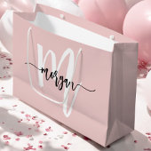 Monogram Stijlvol Modern Blush Pink Script Groot Cadeauzakje