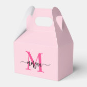 Monogram Stijlvol Modern Hot Pink Bedankdoosjes (Voorkant Zijde)