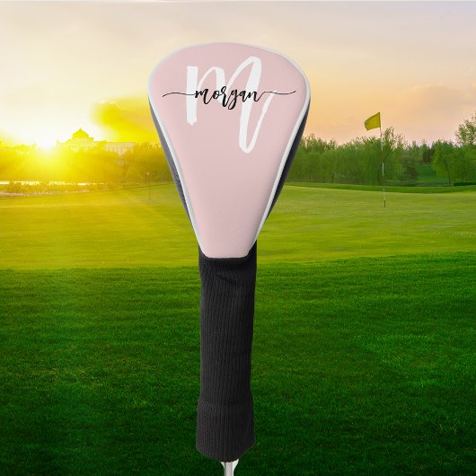 Monogram Stijlvol Modern Script Roze Golfheadcover