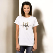 Monogram stijlvol modern zwart goud t-shirt