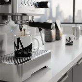 monogram stijlvol zwart-wit kleurenblok koffiemok