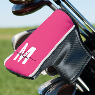 Monogram stijlvolle hete roze golfheadcover