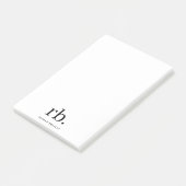 Monogram Stijlvolle Modern Minimalistische Rendy Post-it® Notes (Schuin)
