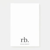 Monogram Stijlvolle Modern Minimalistische Rendy Post-it® Notes (Voorkant)