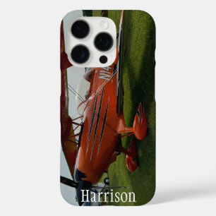 Monogram stijlvolle rode vliegtuig foto, Luchtvaar iPhone 16 Pro Hoesje