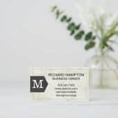 Monogram | Stitulair verrijkt leder Visitekaartje (Staand voorkant)