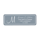 Monogram Stofblauw Trouw Retouradres Label (Voorkant)