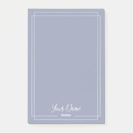 Monogram Stoffig blauw met witte randen Post-it® Notes