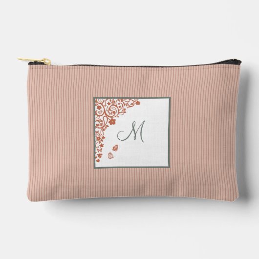Monogram stofpervlape Stripe Terracotta Butterfly Etui (Voorkant)