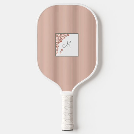 Monogram stofpervlape Stripe Terracotta Butterfly Pickleball Paddle (Voorkant)