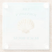 Monogram Strand Thema Glas Onderzetter (Achterkant)