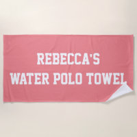Monogram strand Water Polo Swim Team Roze handdoek