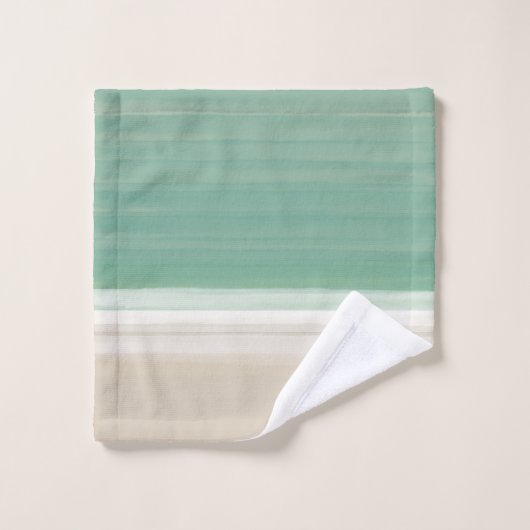 Monogram Strand Waterverf Ocean Modern Sand Bad Handdoek (Wasdoekje)