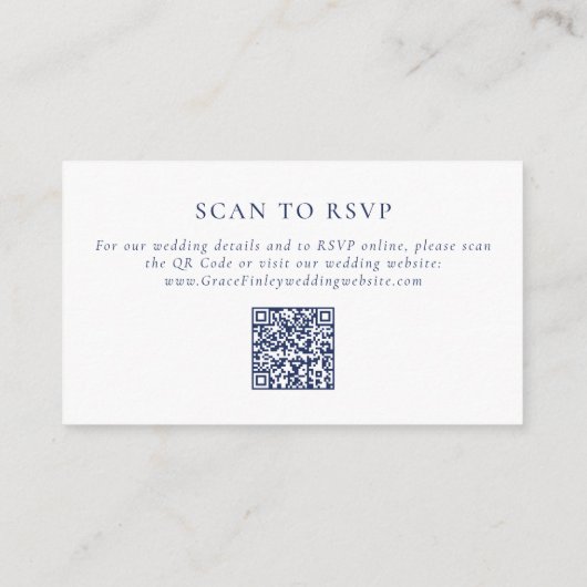 Monogram Strand Wedding Crest Website QR Code Informatiekaartje (Achterkant)