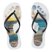 Monogram Strand Zonsondergang  Teenslippers (Voetbed)