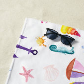 Monogram strandhut kinderbadkamer oceaanleven zee strandlaken (In situ)