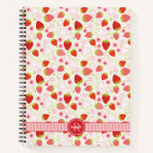 Monogram Strawberry Fruit Pattern Notitieboek (Voorkant)