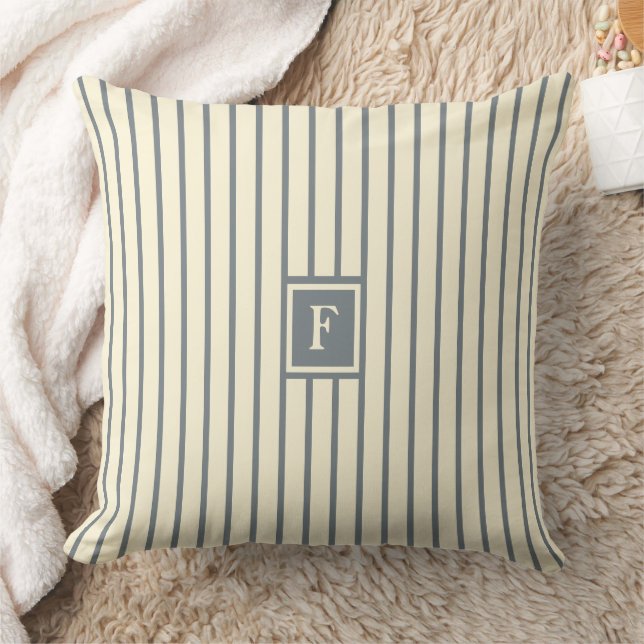 Monogram streep kussen (Deken)