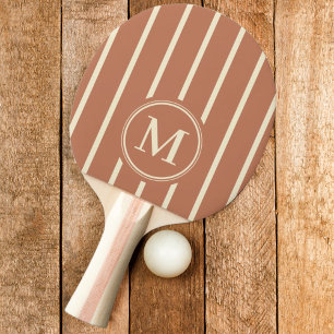 Monogram Strepen Bleke Roze Kleur Tafeltennisbatje