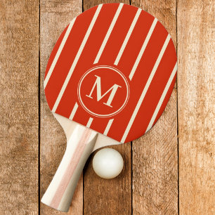 Monogram Strepen Blood Orange Kleur Tafeltennisbatje