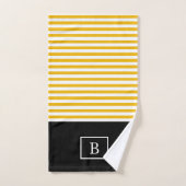 Monogram Stripe Handdoekset - Mosterd/wit Bad Handdoek (Handdoek)